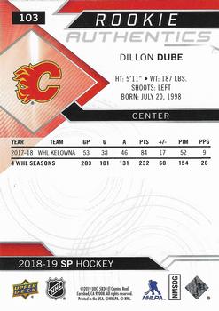 2018-19 SP - Blue #103 Dillon Dube Back