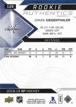 2018-19 SP - Blue #129 Jonas Siegenthaler Back