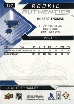 2018-19 SP - Blue #137 Robert Thomas Back