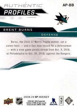2018-19 SP - Authentic Profiles Blue #AP-BB Brent Burns Back