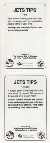 1988-89 Winnipeg Jets Police - Panels #NNO Thomas Steen / Peter Taglianetti Back
