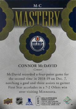 2018-19 Upper Deck - Mastery Achievements #M-C Connor McDavid Back