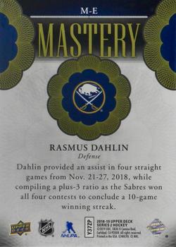 2018-19 Upper Deck - Mastery Achievements #M-E Rasmus Dahlin Back