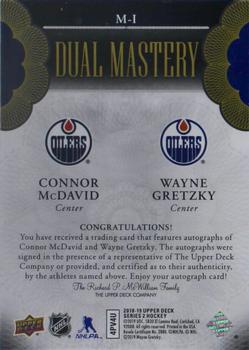 2018-19 Upper Deck - Mastery Achievements #M-I Connor McDavid / Wayne Gretzky Back