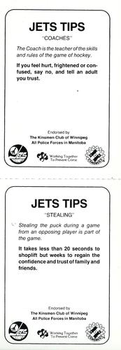 1985-86 Winnipeg Jets Police - Panels #NNO Bill Sutherland / Barry Long / Rick Bowness / Thomas Steen Back