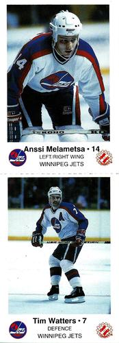 1985-86 Winnipeg Jets Police - Panels #NNO Anssi Melametsa / Tim Watters Front