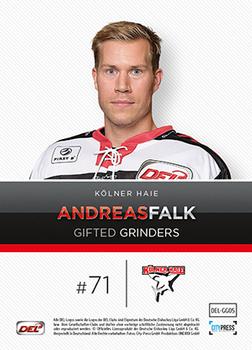 2014-15 Playercards Premium Serie 2 (DEL) - Gifted Grinders #DEL-GG05 Andreas Falk Back