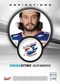 2014-15 Playercards Premium Serie 2 (DEL) - Aspirations #DEL-AS09 Dominik Bittner Back