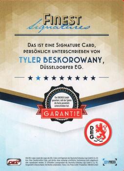 2014-15 Playercards Premium Serie 2 (DEL) - Signatures #DEL-BO02 Tyler Beskorowany Back