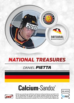2014-15 Playercards Premium Serie 2 (DEL) - National Treasures #DEL-NT10 Daniel Pietta Back