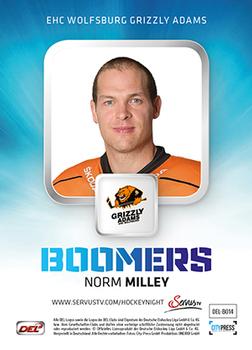 2014-15 Playercards Premium Serie 2 (DEL) - Boomers #DEL-BO14 Norm Milley Back