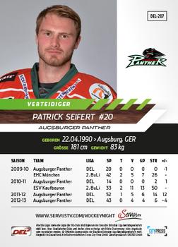 2013-14 Playercards Basic Serie (DEL) #DEL-207 Patrick Seifert Back