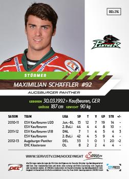 2013-14 Playercards Basic Serie (DEL) #DEL-216 Maximilian Schäffler Back