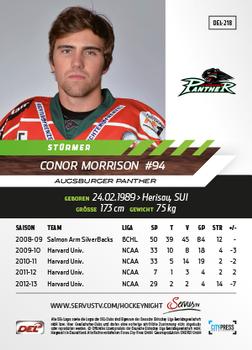 2013-14 Playercards Basic Serie (DEL) #DEL-218 Conor Morrison Back