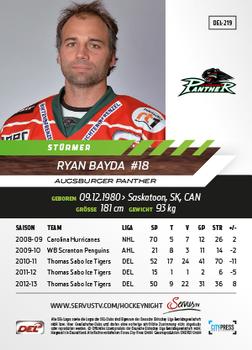 2013-14 Playercards Basic Serie (DEL) #DEL-219 Ryan Bayda Back
