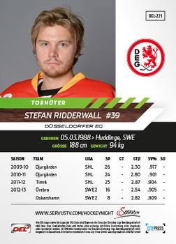 2013-14 Playercards Basic Serie (DEL) #DEL-221 Stefan Ridderwall Back