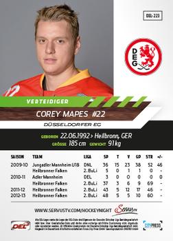 2013-14 Playercards Basic Serie (DEL) #DEL-223 Corey Mapes Back