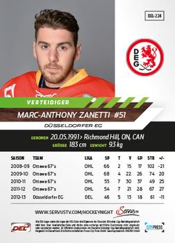 2013-14 Playercards Basic Serie (DEL) #DEL-224 Marc-Anthony Zanetti Back