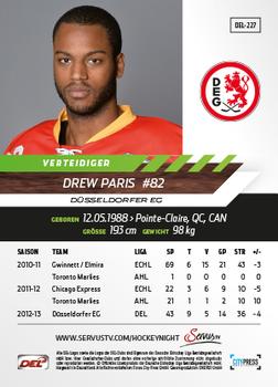 2013-14 Playercards Basic Serie (DEL) #DEL-227 Drew Paris Back