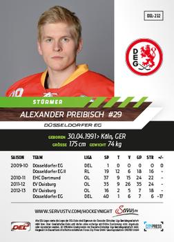 2013-14 Playercards Basic Serie (DEL) #DEL-232 Alexander Preibisch Back