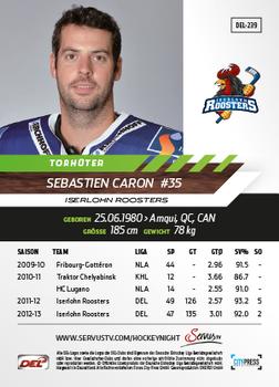 2013-14 Playercards Basic Serie (DEL) #DEL-239 Sebastien Caron Back