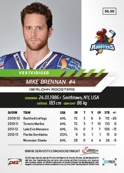 2013-14 Playercards Basic Serie (DEL) #DEL-240 Mike Brennan Back