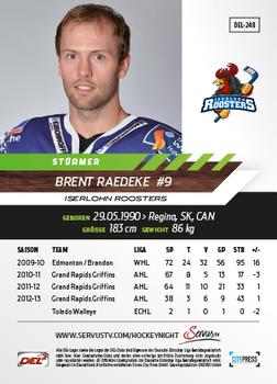 2013-14 Playercards Basic Serie (DEL) #DEL-248 Brent Raedeke Back
