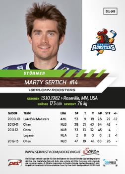 2013-14 Playercards Basic Serie (DEL) #DEL-249 Marty Sertich Back