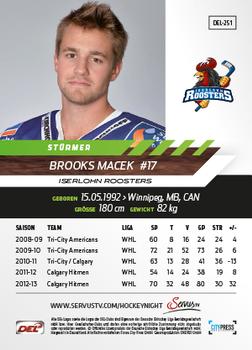 2013-14 Playercards Basic Serie (DEL) #DEL-251 Brooks Macek Back