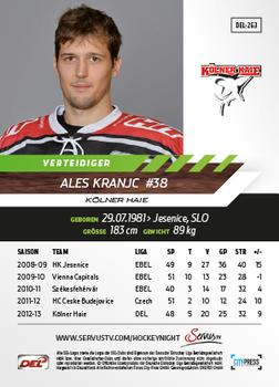 2013-14 Playercards Basic Serie (DEL) #DEL-263 Ales Kranjc Back