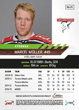 2013-14 Playercards Basic Serie (DEL) #DEL-275 Marcel Müller Back