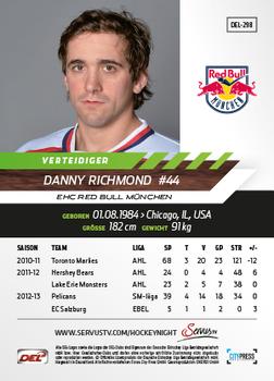 2013-14 Playercards Basic Serie (DEL) #DEL-298 Danny Richmond Back