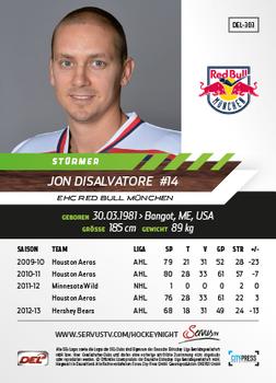 2013-14 Playercards Basic Serie (DEL) #DEL-303 Jon DiSalvatore Back