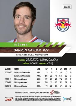 2013-14 Playercards Basic Serie (DEL) #DEL-306 Darren Haydar Back
