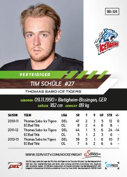 2013-14 Playercards Basic Serie (DEL) #DEL-320 Tim Schüle Back
