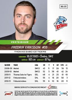 2013-14 Playercards Basic Serie (DEL) #DEL-321 Fredrik Eriksson Back