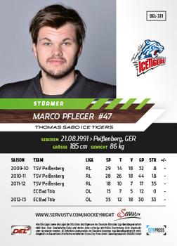 2013-14 Playercards Basic Serie (DEL) #DEL-331 Marco Pfleger Back
