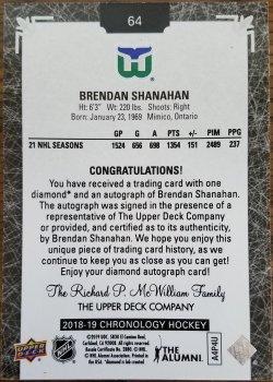 2018-19 Upper Deck Chronology - Diamond Relics Black #64 Brendan Shanahan Back