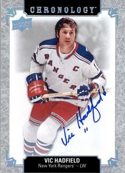 2018-19 Upper Deck Chronology - Franchise History Autographs #FH-NYR-VH Vic Hadfield Front