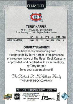 2018-19 Upper Deck Chronology - Franchise History Autographs #FH-MO-TH Terry Harper Back