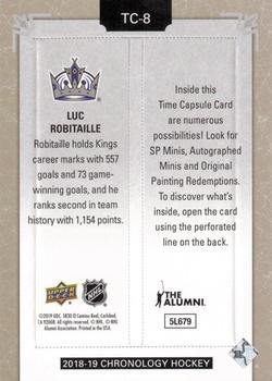 2018-19 Upper Deck Chronology - Time Capsules Rip Cards #TC-8 Luc Robitaille Back