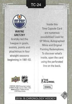 2018-19 Upper Deck Chronology - Time Capsules Rip Cards #TC-24 Wayne Gretzky Back