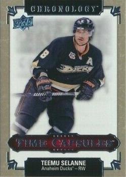 2018-19 Upper Deck Chronology - Time Capsules Rip Cards #TC-25 Teemu Selanne Front