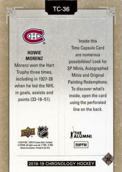 2018-19 Upper Deck Chronology - Time Capsules Rip Cards #TC-36 Howie Morenz Back