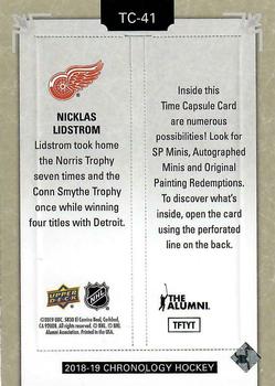 2018-19 Upper Deck Chronology - Time Capsules Rip Cards #TC-41 Nicklas Lidstrom Back