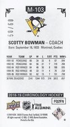 2018-19 Upper Deck Chronology - Time Capsules Canvas Mini #M-103 Scotty Bowman Back