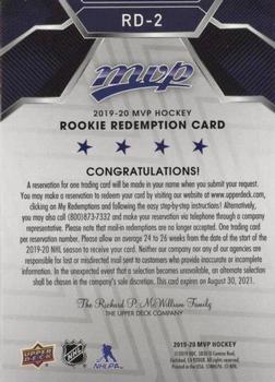 2019-20 Upper Deck MVP - Rookie Redemptions #RD-2 Central Rookie Redemption Back
