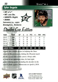 2019-20 Upper Deck MVP - Stanley Cup Edition 20th Anniversary Silver Script #22 Tyler Seguin Back