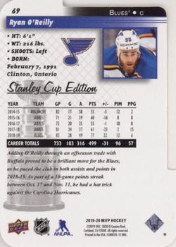 2019-20 Upper Deck MVP - Stanley Cup Edition 20th Anniversary Colors & Contours #69 Ryan O'Reilly Back