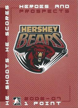 2006-07 In The Game Heroes and Prospects - He Shoots He Scores Redemption Points #NNO Hershey Bears Front